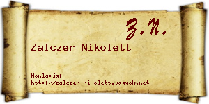 Zalczer Nikolett névjegykártya